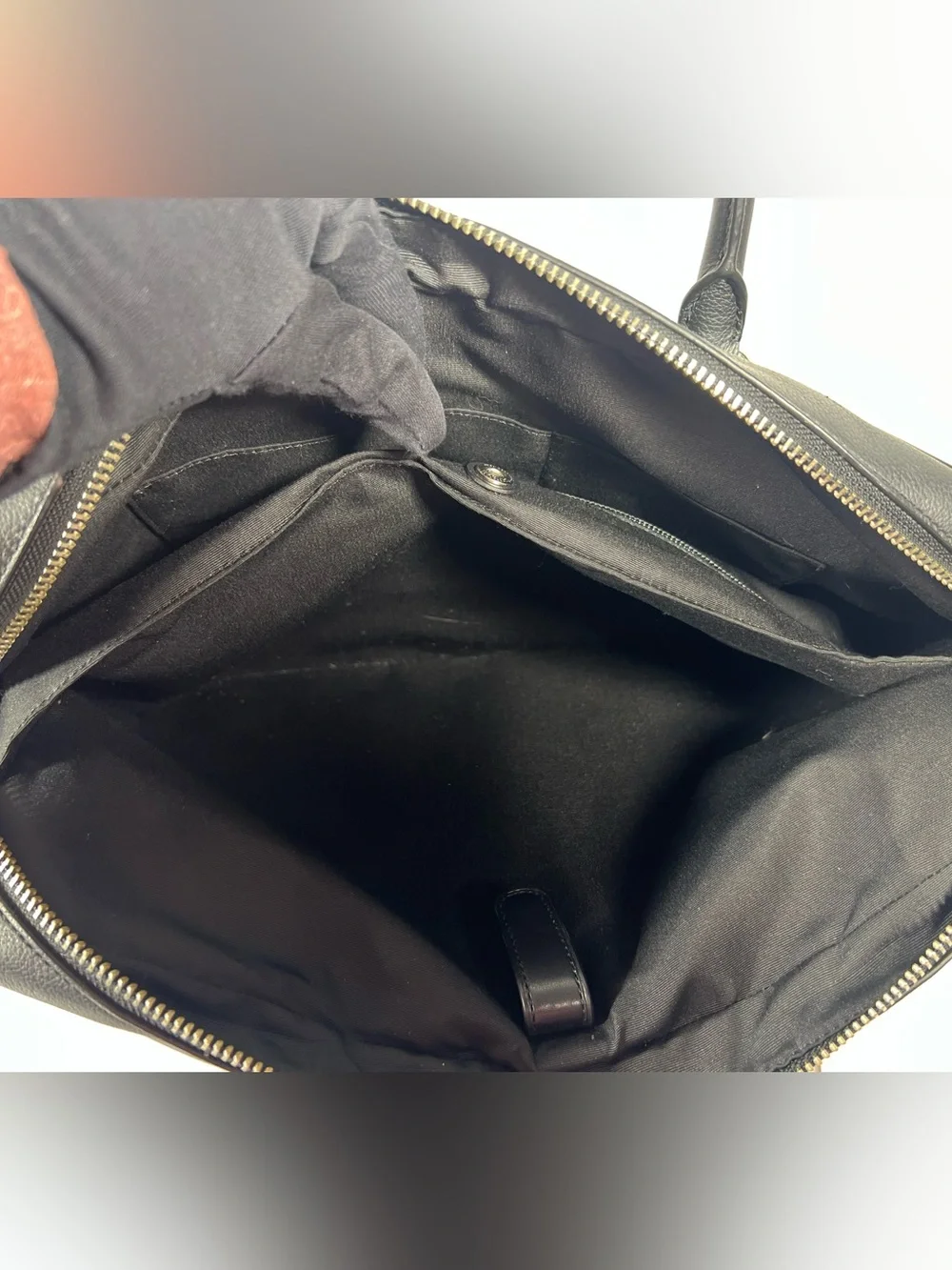 4099: NWT Coach Beckett Slim Brief Black Leather Laptop Bag Scratched Side